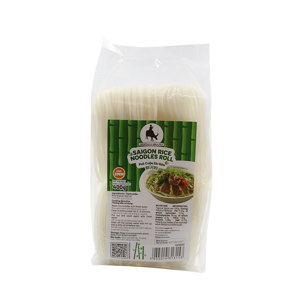 BUFFALO Saigon Rice Noodles Roll 3mm 400g (Case 25)
