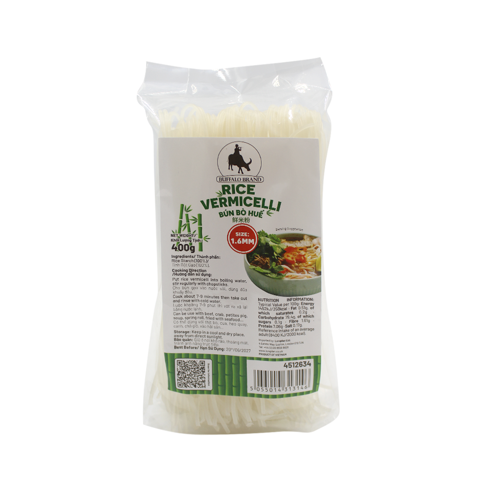 BUFFALO Rice Vermicelli 1.6mm 400g (Case 25)