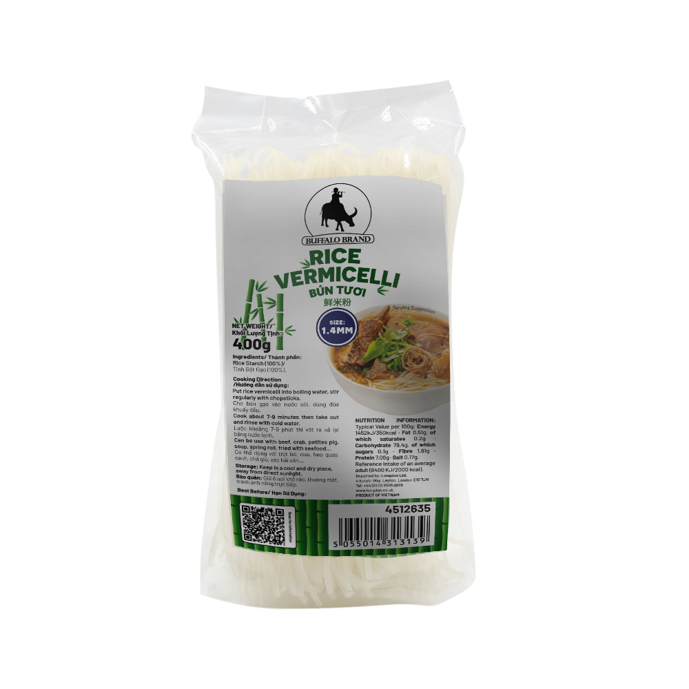 BUFFALO Rice Vermicelli 1.4mm 400g (Case 25)