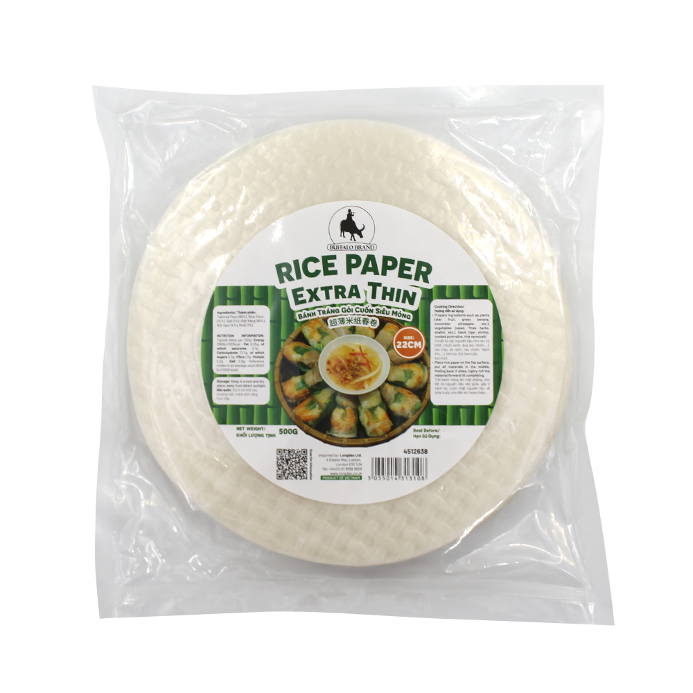 BUFFALO Rice Paper Extra Thin 22cm 500g (Case 20)