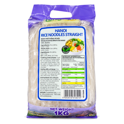 LONGDAN Hanoi Rice Noodles Straight 1kg (Case 10)