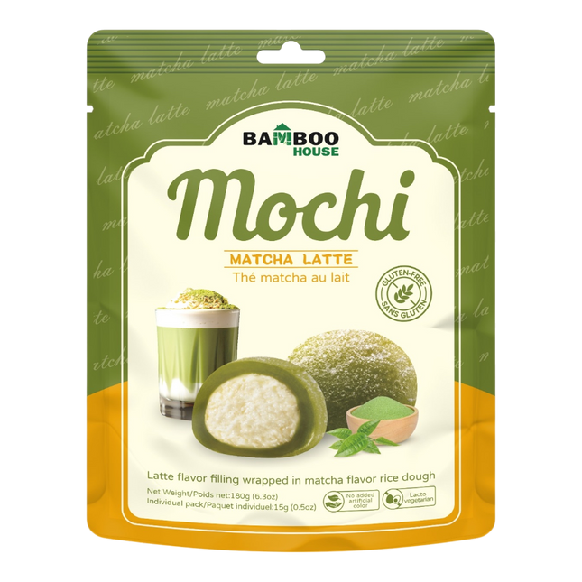Bamboo House Matcha Latte Flavor Mochi 180g (Case 36)