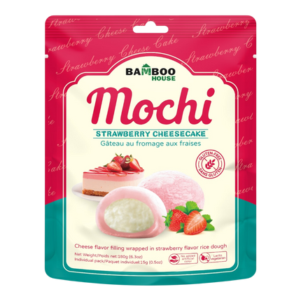 Bamboo House Strawberry Cheesecake Flavor Mochi 180g (Case 30)