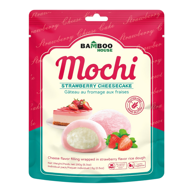 Bamboo House Strawberry Cheesecake Flavor Mochi 180g (Case 30)