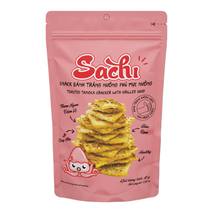 SACHI Toasted Tapioca Cracker With Grilled Squid 45g (Case 50)