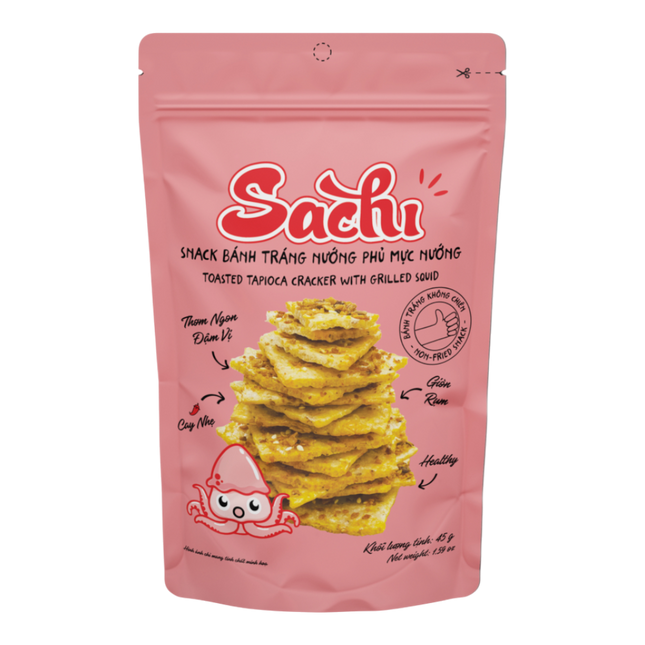 SACHI Toasted Tapioca Cracker With Grilled Squid 45g (Case 50)