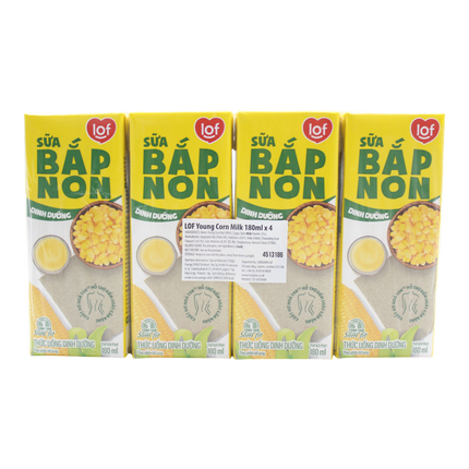 LOF Young Corn Milk 180ml x 4 (Case 6)