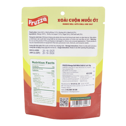 FRUZZA Mango Roll With Chilli & Salt 50g (Case 60)