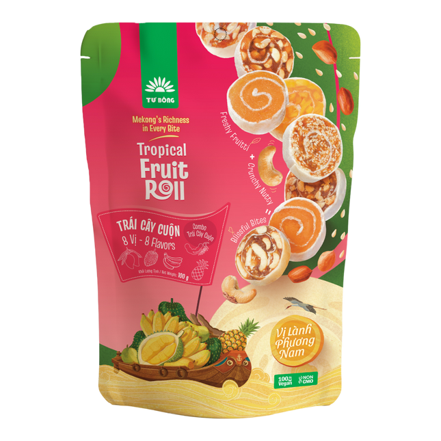 TU BONG Tropical Fruit Roll 8 Flavours 100g (Case 50)