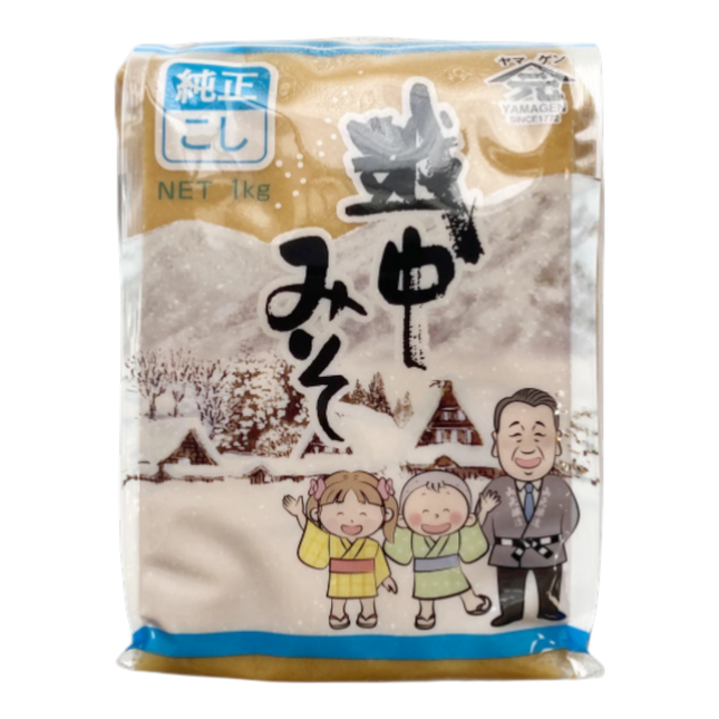 YAMAGEN Junsei Komekoji Rice Miso (Smooth Paste) 1kg (Case 10)