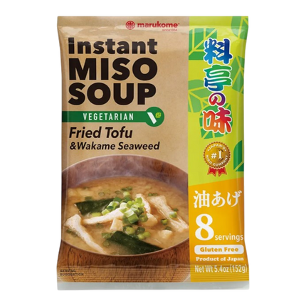 MARUKOME Vegetarian Instant Miso Soup Fried Tofu 152g (Case 10)