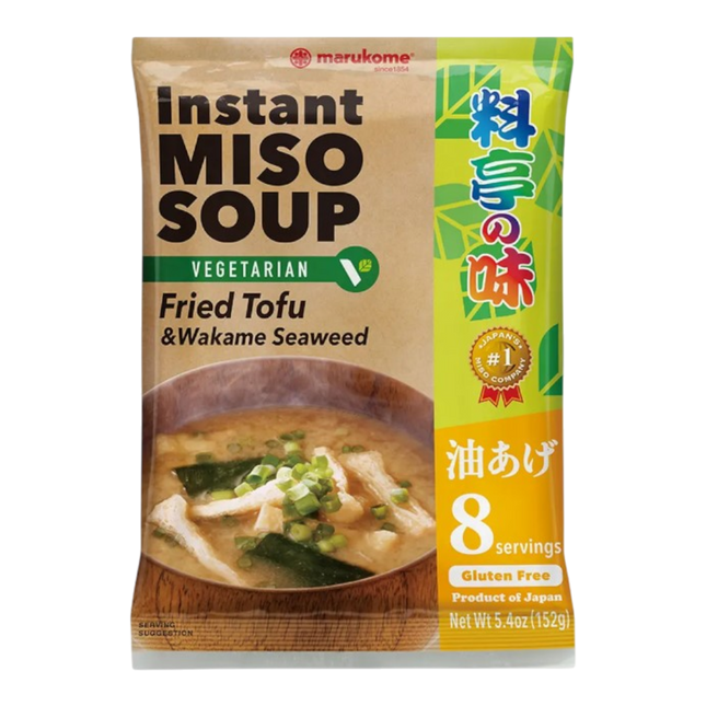 MARUKOME Vegetarian Instant Miso Soup Fried Tofu 152g (Case 10)