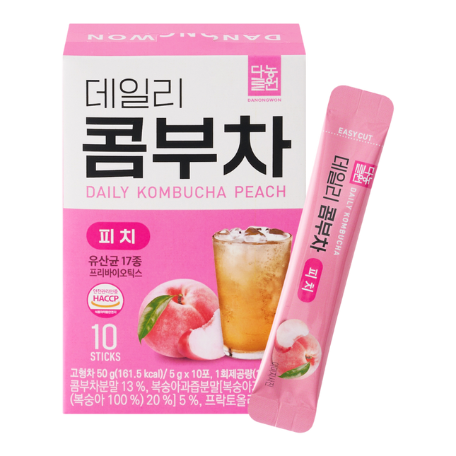 DANONGWON Daily Kombucha Peach 10 Sticks 50g (Case 12)
