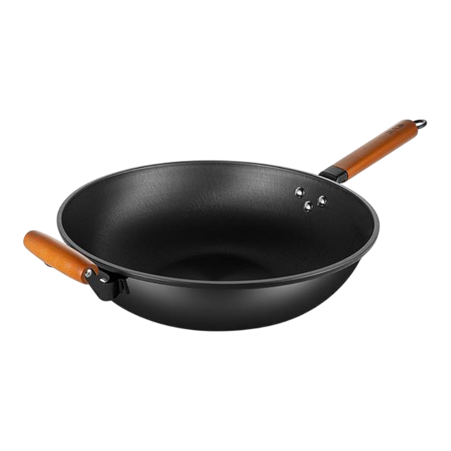 COOKER KING Chinese Carbon Steel Wok 34cm (Case 10)