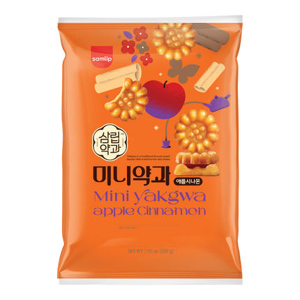 SAMLIP Mini Yakgwa Cookie Apple and Cinnamon 200g (Case 20)