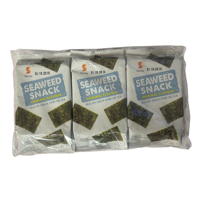 SAMLIP Crispy Seaweed Snacks Original Flavour (3pcs) 12g (Case 24)
