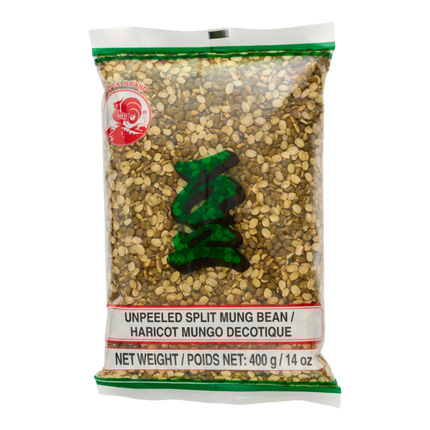 COCK BRAND Unpeeled Split Mung Bean 400g (Case 50)