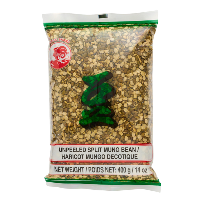 COCK BRAND Unpeeled Split Mung Bean 400g (Case 50)