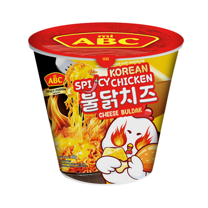 ABC Instant Noodle (Fried / Mi Goreng) Cheese Buldak Cup 80g (Case 12)