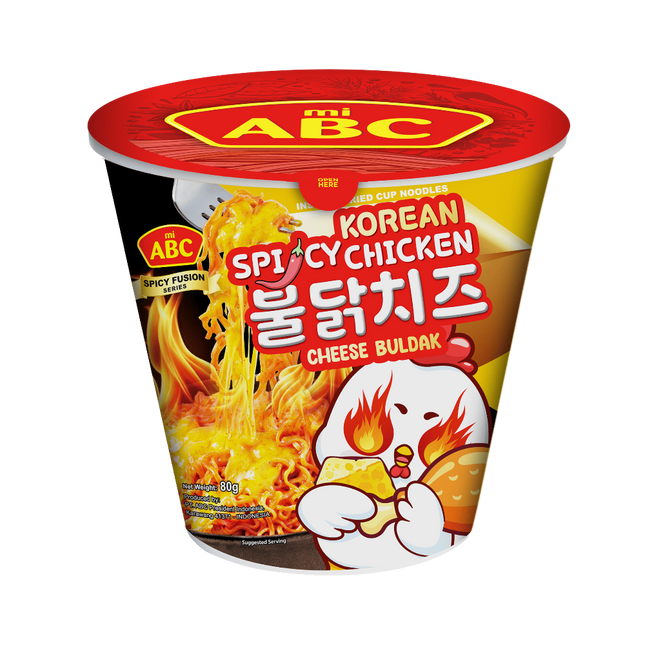 ABC Instant Noodle (Fried / Mi Goreng) Cheese Buldak Cup 80g (Case 12)