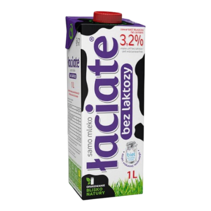 MLEKPOL Milk UHT 3.2% Lactose Free 1L (Purple) (Case 12)