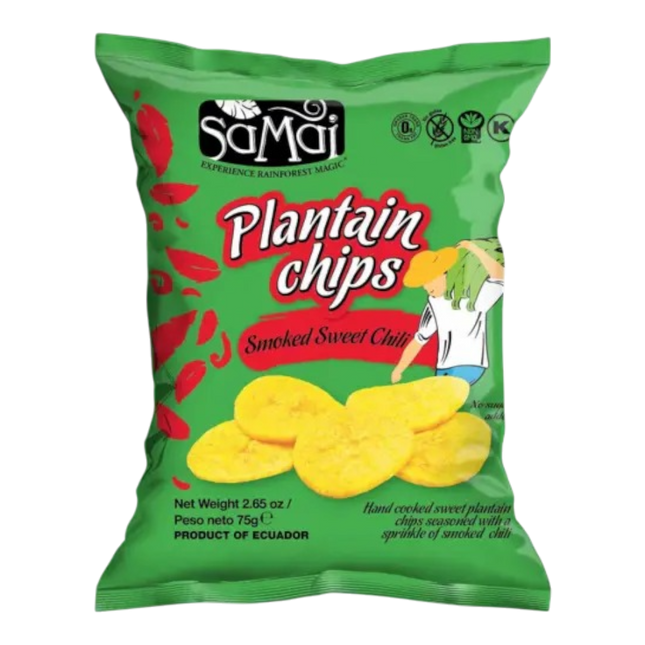 SAMAI Plantain Chips Smoked Sweet Chilli 75g (Case 6)