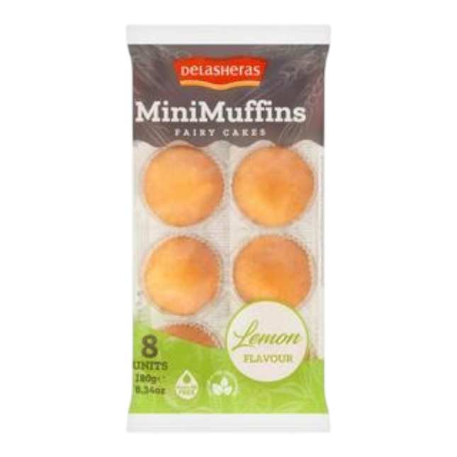 DELASHERAS Mini Muffins Lemon Cake 180g (Case 14)