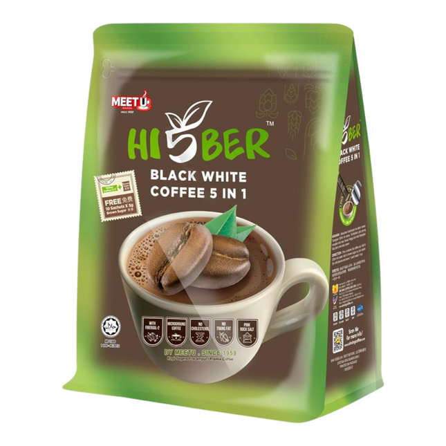MEETU Hi5ber Black White Coffee 5in1 300g (Case 24)