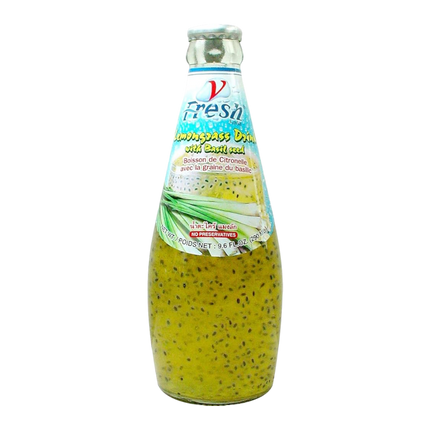 V-FRESH Lemongrass Drink & Basil Seed 290ml (Case 24)