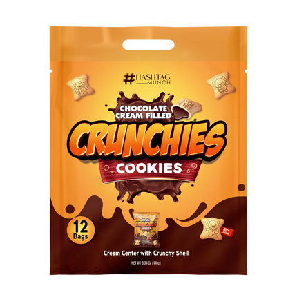 CRUNCHIES Cookies Filled with Cream - Chocolate (12pcs) 180g (Case 6)