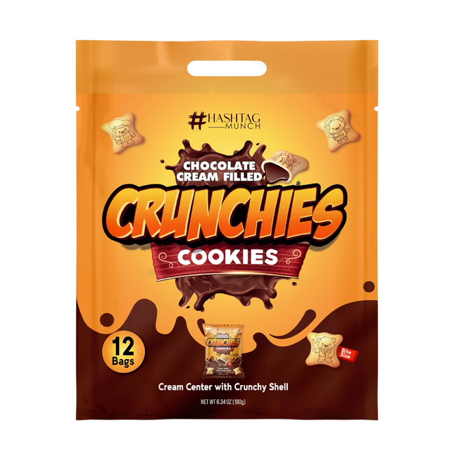 CRUNCHIES Cookies Filled with Cream - Chocolate (12pcs) 180g (Case 6)