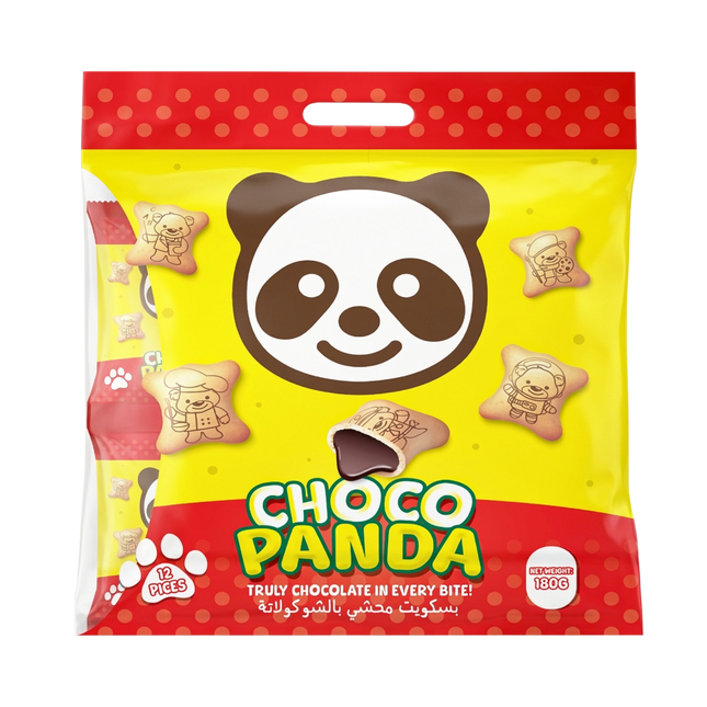 CHOCO PANDA Biscuit Filled with Cream - Chocolate (12pcs) 180g (dozen pack) (Case 12)