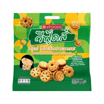 VFOODS Assorted Pineapple Jam Biscuits 200g  (Case 12)