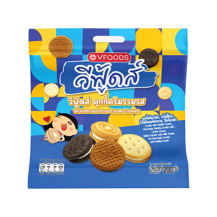 VFOODS Assorted Cream Cookies 200g  (Case 12)