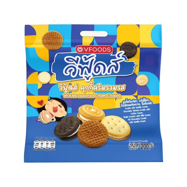 VFOODS Assorted Cream Cookies 200g  (Case 12)