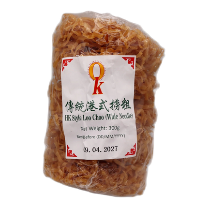 OK Brand Loo Choo (Broad Noodle) 300g (Case 20)