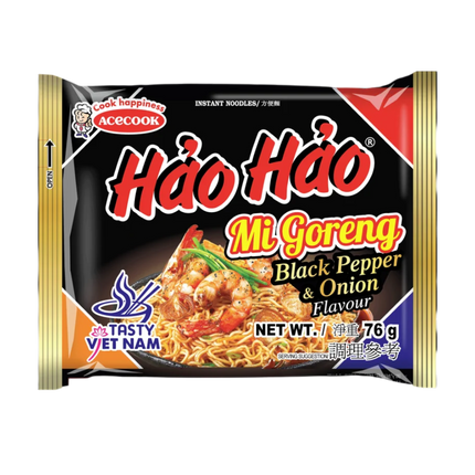 HAO HAO Mie Goreng Black Pepper & Onion Flavor 75g (Case 30)