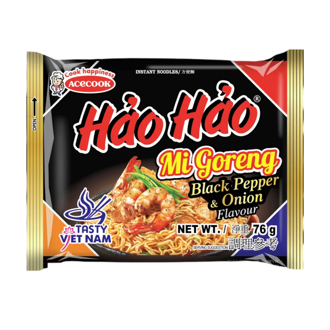 HAO HAO Mie Goreng Black Pepper & Onion Flavor 75g (Case 30)