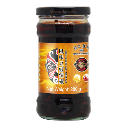 PEARL RIVER BRIDGE Black Beans With Chilli Infused Oil 280g (Case 24)