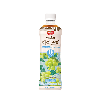 DONGWON Boseong Black Tea Ice Tea Zero Shine Muscat 500ml (Case 24)