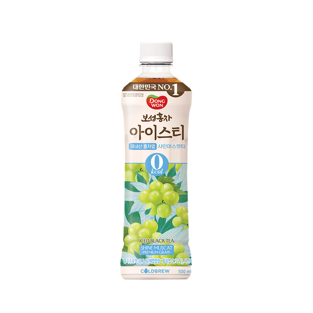 DONGWON Boseong Black Tea Ice Tea Zero Shine Muscat 500ml (Case 24)