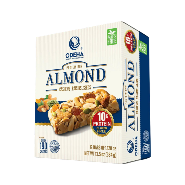 ODEHA Almonds Bar - Almonds, Cashews and Raisins (32Gr x 12 Bars) x 24 (Case 288)