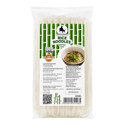 BUFFALO Rice Noodles 4mm 400g (Case 25)