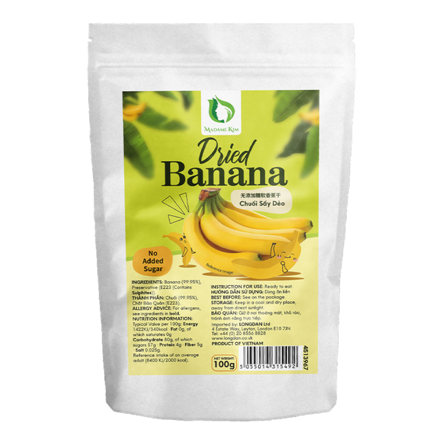 MADAME KIM Dried Banana 100G (Case 30)