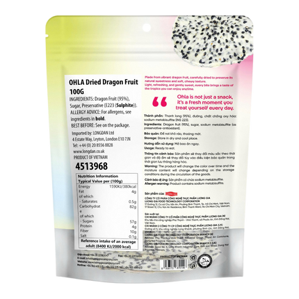 OHLA Dried Dragonfruit 100G (Case 35)