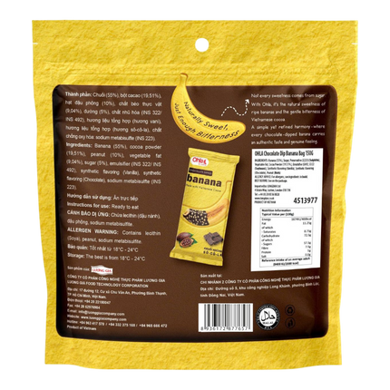 OHLA Chocolate Dip Banana Bag 150G (Case 20)