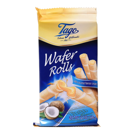 TAGO Wafer Rolls - Coconut 150g (Case 12)