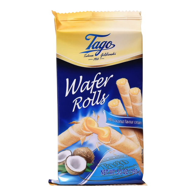 TAGO Wafer Rolls - Coconut 150g (Case 12)