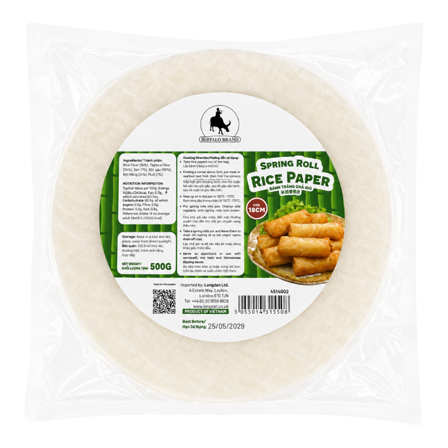 BUFFALO Spring Roll Rice Paper 18cm 500g (Case 20)