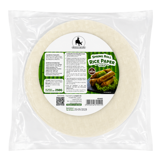 BUFFALO Spring Roll Rice Paper 18cm 250g (Case 40)
